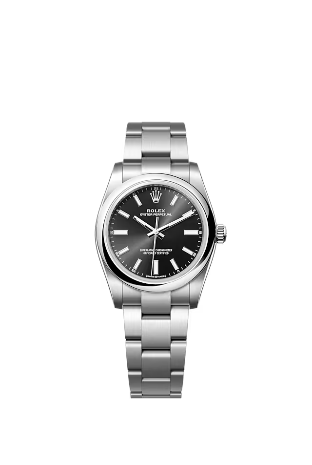 Oyster Perpetual 34mm Bright Black Dial - 124200