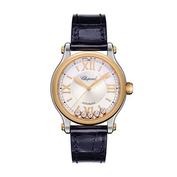 Chopard Happy Sport 33mm Ethical Rose Gold & Guilloché dial with 5 Diamonds -  278608-6001
