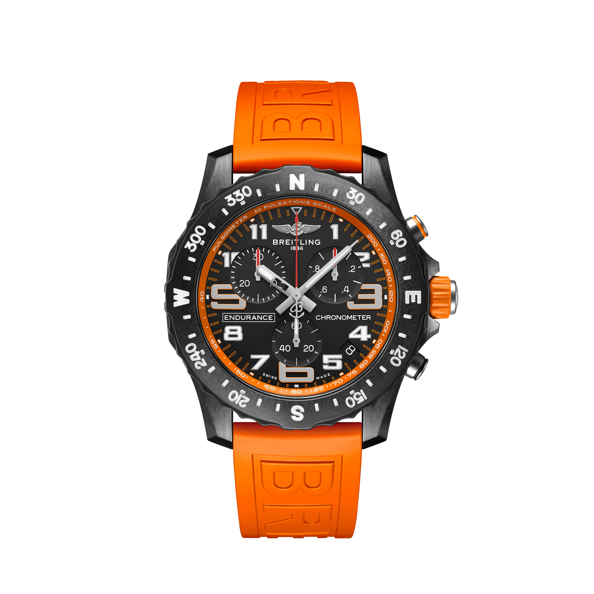 Breitling Endurance Pro 44mm Chronograph & Orange Rubber Strap - X82310D91B1S1