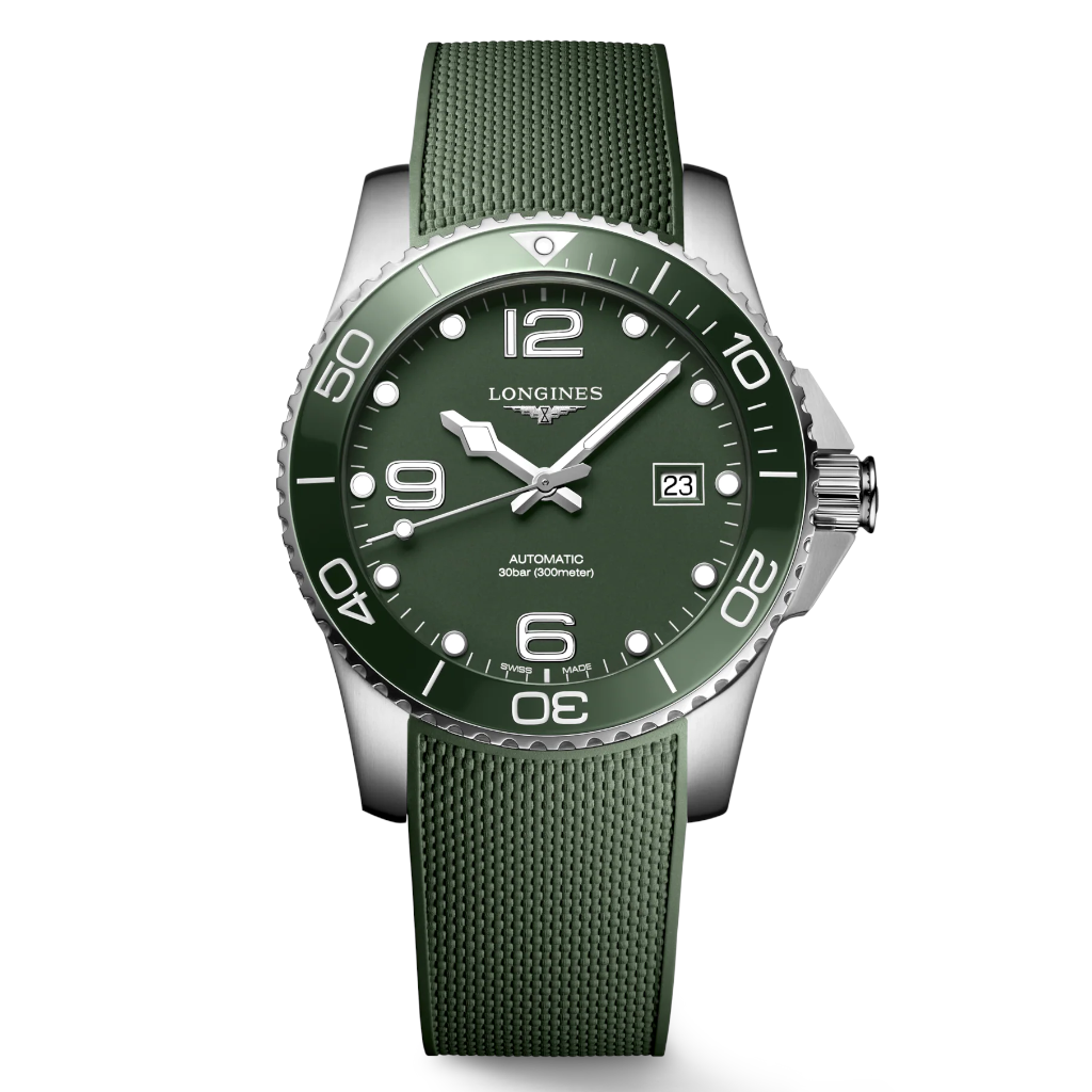 Longines Hydro Conquest 41mm SS Automatic & Ceramic Bezel with Green Matt Arabic Dial - L37814069