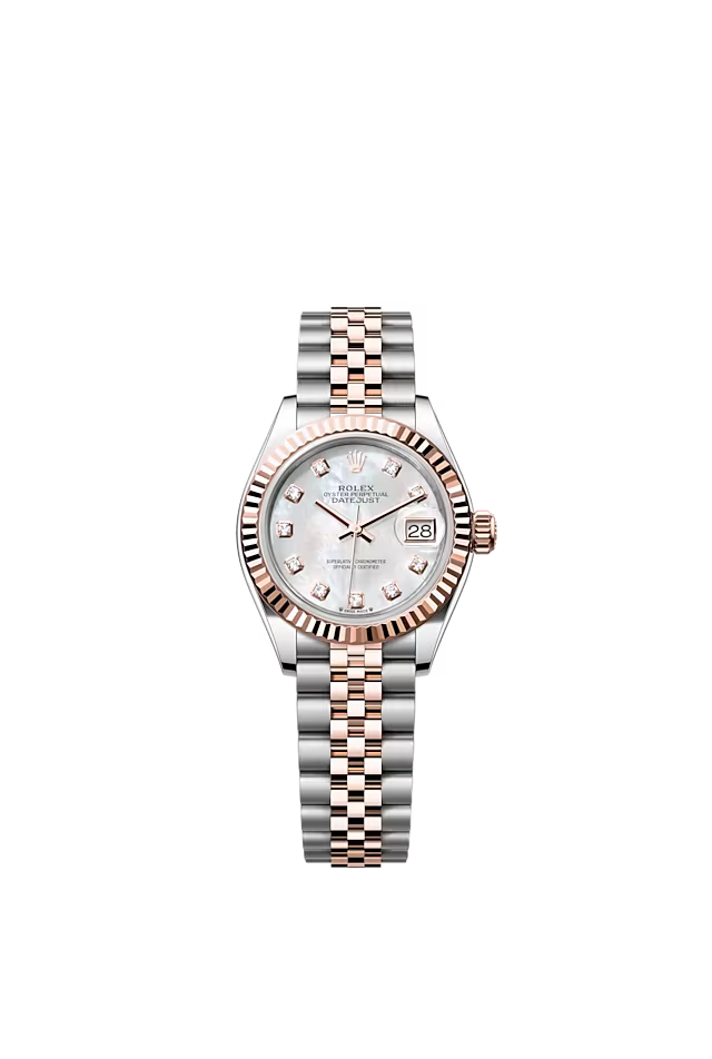 Lady-Datejust 28mm White Mother of Pearl with Diamond Set Dial - 279171