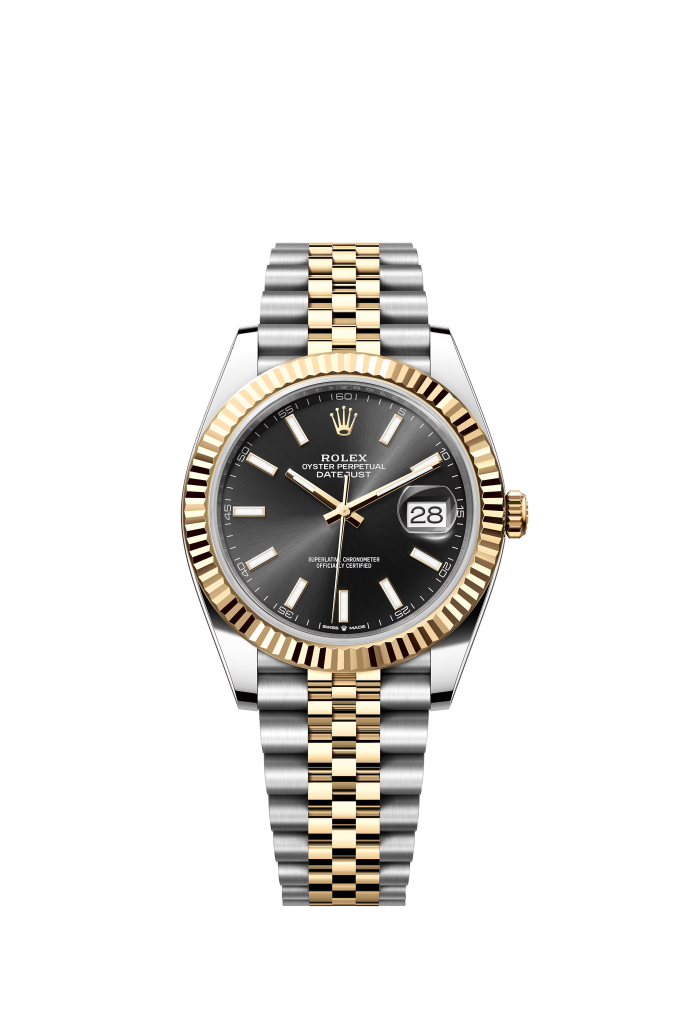 Datejust 41mm Yellow Gold with Bright Black Index Dial - 126333