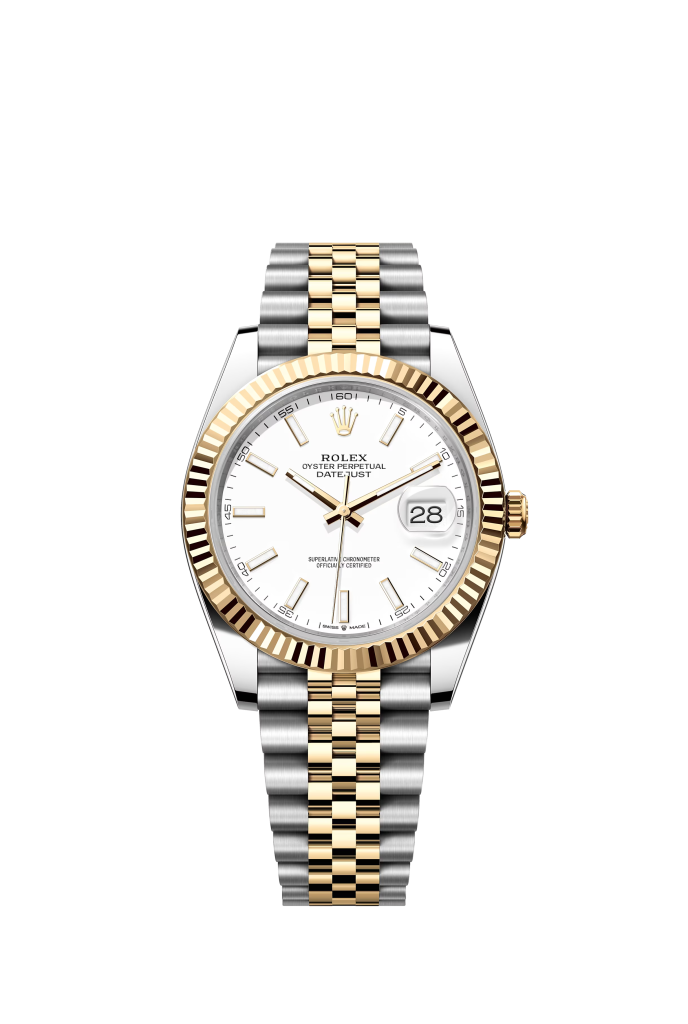 Datejust 41mm 18K Yellow Gold with White Index Dial - 126333