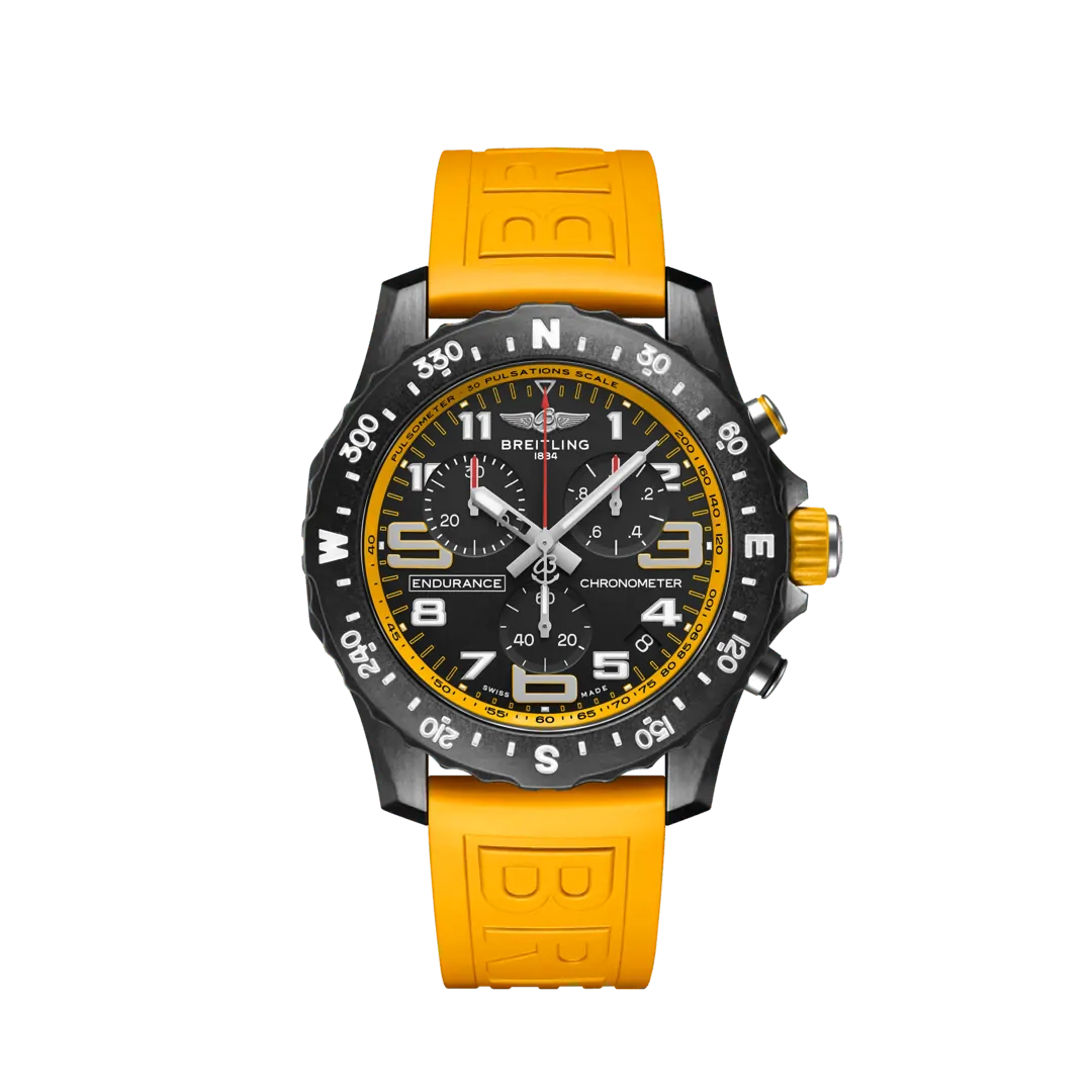 Breitling Endurance Pro 44mm Chronograph & Yellow Rubber Strap - X82310D91B1S1