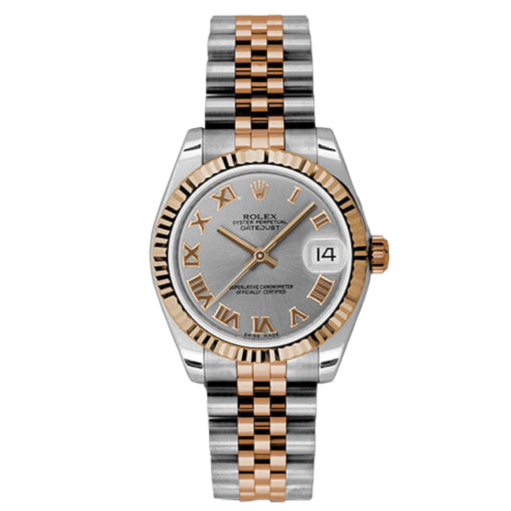 Datejust 31mm Oystersteel &18K Everose Gold with Silver Roman Dial - 178271