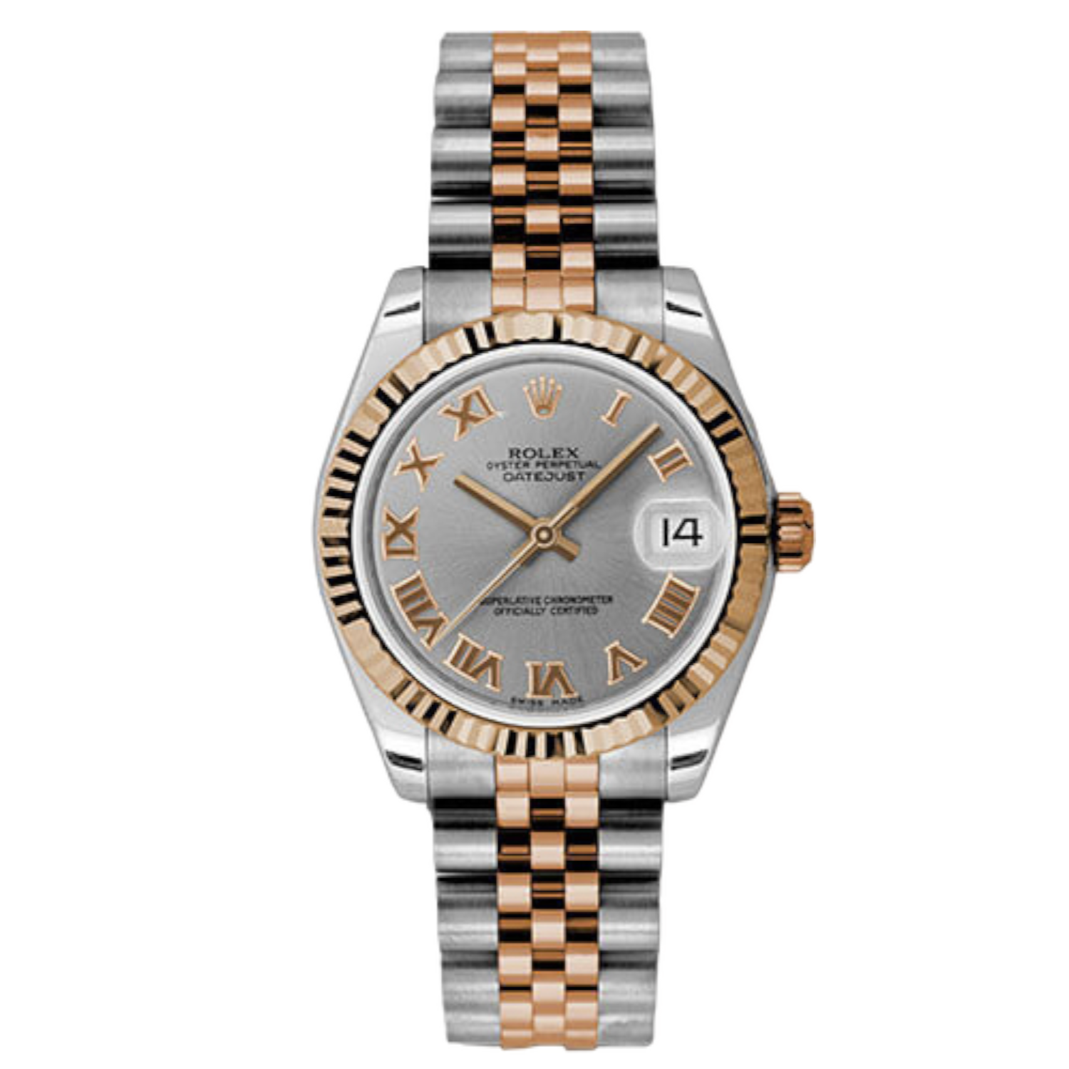 Datejust 31mm Oystersteel &18K Everose Gold with Silver Roman Dial - 178271