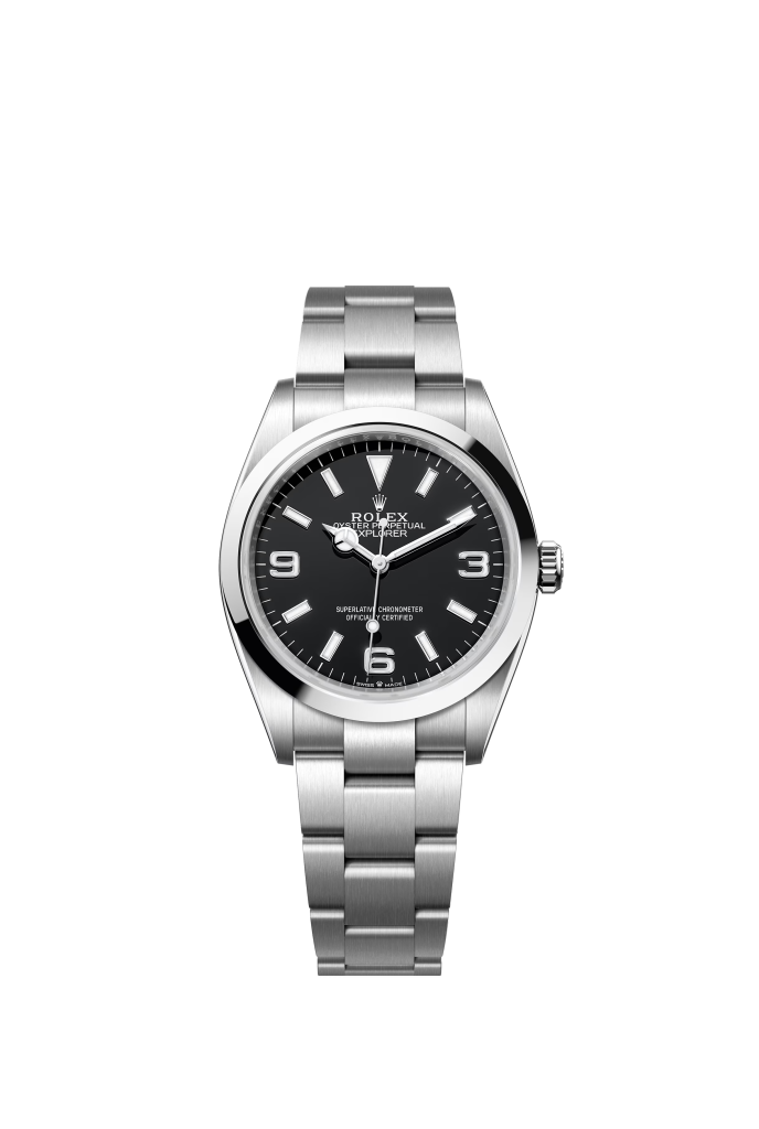 Explorer 36mm in Oystersteel with Black Dial - 124270