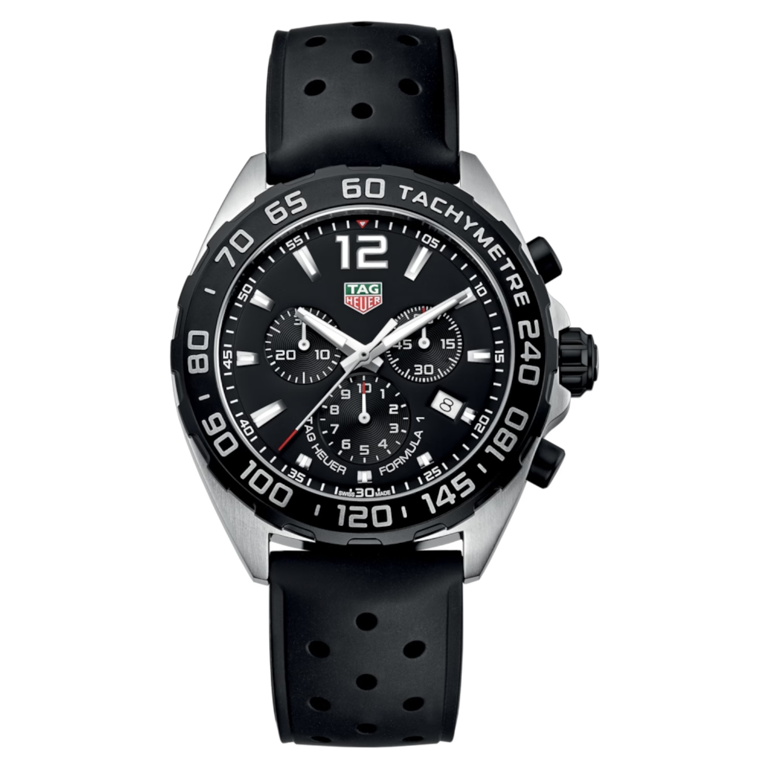 Tag Heuer Formula 1 43mm Chrono Black Dial & Black Rubber Strap - CAZ1010