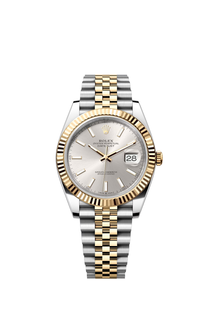 Datejust 41mm in Oystersteel & 18K Yellow Gold with Silver Index Dial & Jubilee Bracelet - 126333