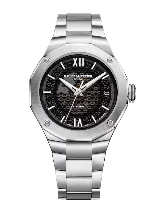 Baume & Mercier Riviera 39mm Automatic with Transparency Smoky Gray Decorated Sapphire Dial & Steel Bracelet - M0A10715