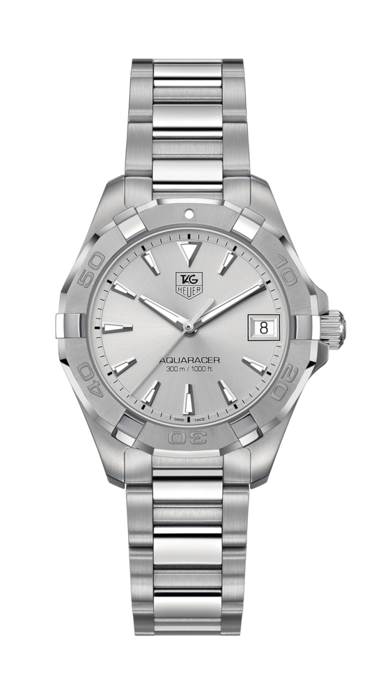 Tag Heuer Aquaracer 32mm Steel and Gold Case with Quartz & Silver Dial - WAY1311.BA0915