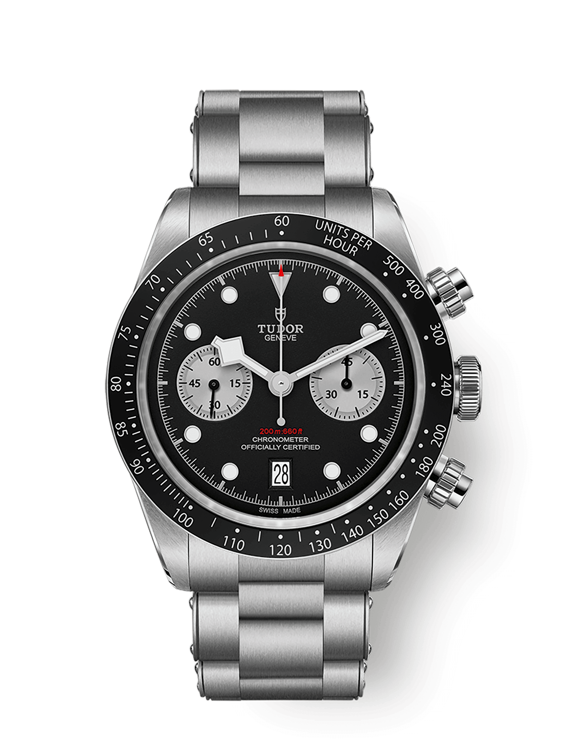 Tudor Black Bay Chrono 41mm Automatic Movement, Black Dial with Stainless Steel Bracelet - M79360N-0001